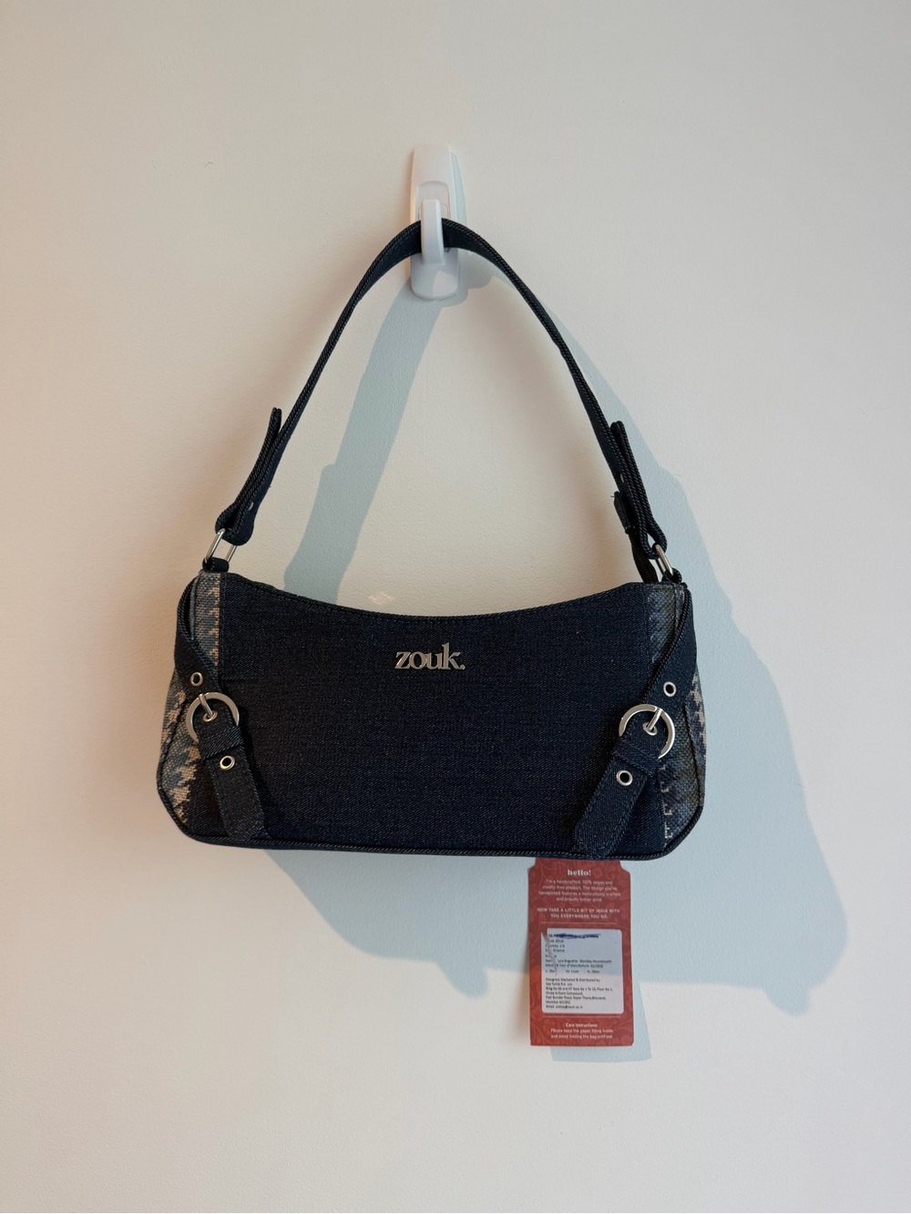 Zouk Navy Denim Shoulder Bag - Picture 2 of 4